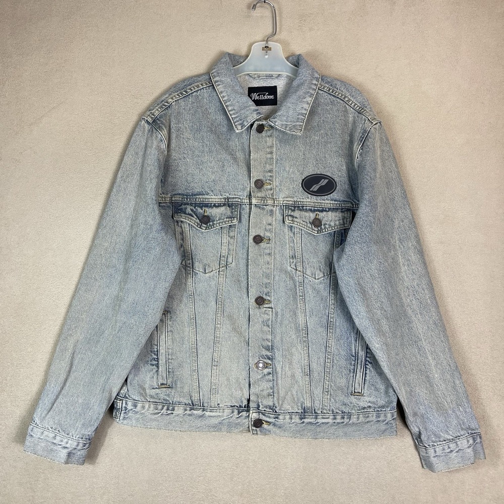 We11done Jacket Mens S Blue Button Up Classic Fit Chest Pockets 90s Retro Denim